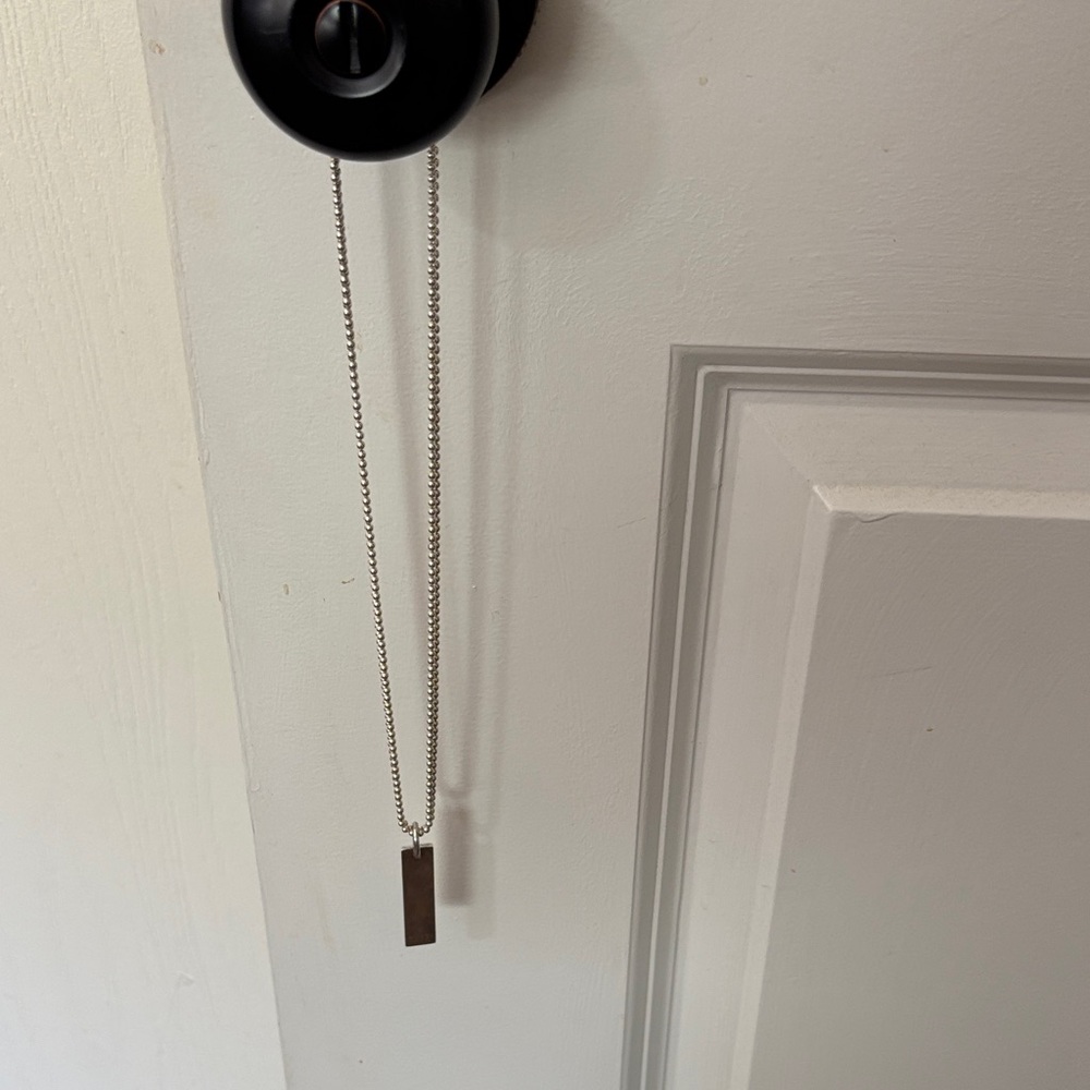 Gucci Silver Rectangular Pendant Necklace